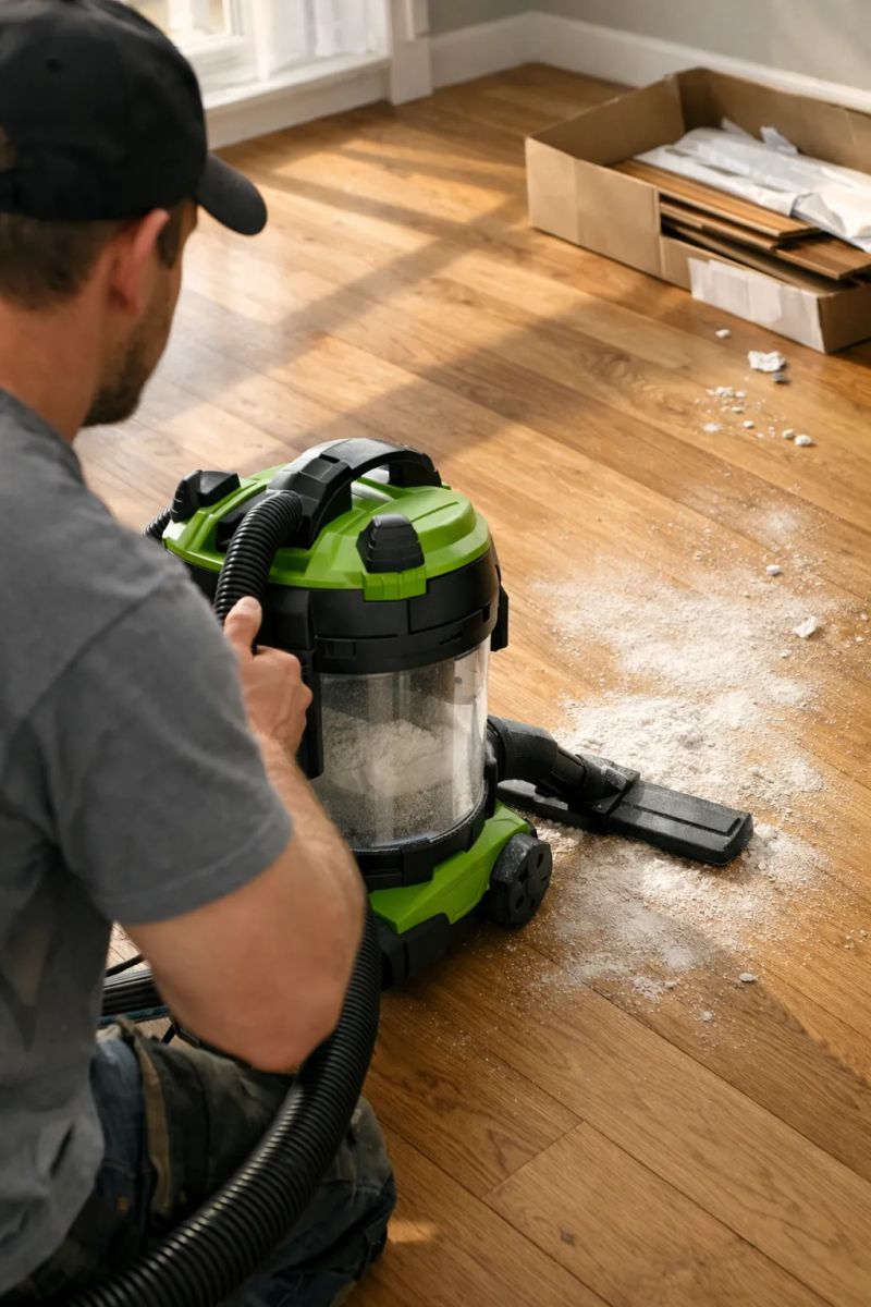 Friendly cleaner preparing a bright home for a thorough clean in Birmingham, West Midlands